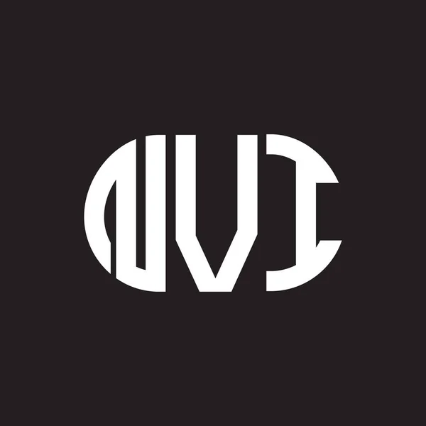 Diseño Del Logotipo Letra Nvi Sobre Fondo Negro Nvi Iniciales — Archivo Imágenes Vectoriales