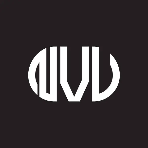 Diseño Del Logotipo Letra Nvu Sobre Fondo Negro Nvu Iniciales — Archivo Imágenes Vectoriales