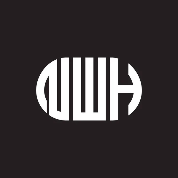 Siyah Arka Planda Nwh Harf Logosu Tasarımı Nwh Yaratıcı Harflerin — Stok Vektör