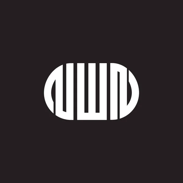 Nwn Letter Logo Design Black Background Nwn Creative Initials Letter — Stock Vector
