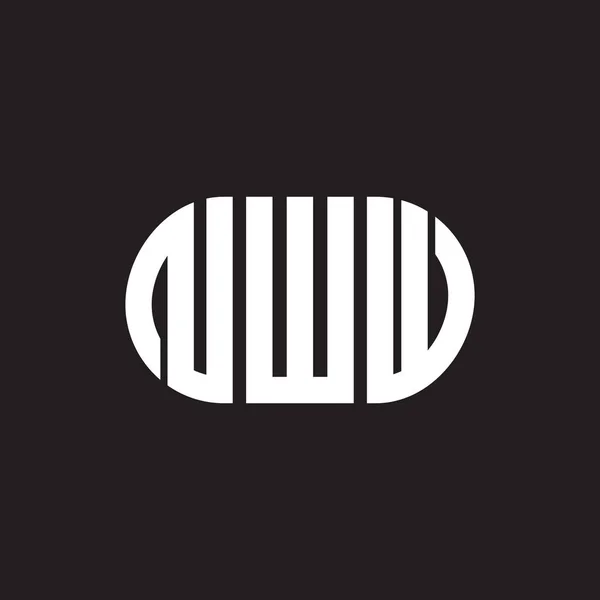 Nww Písmeno Logo Design Černém Pozadí Nww Kreativní Iniciály Koncept — Stockový vektor