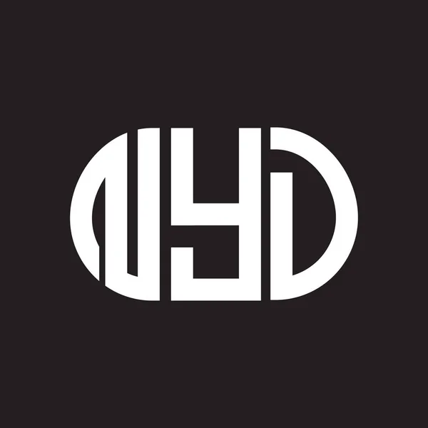 Diseño Del Logotipo Letra Nyd Sobre Fondo Negro Nyd Iniciales — Vector de stock