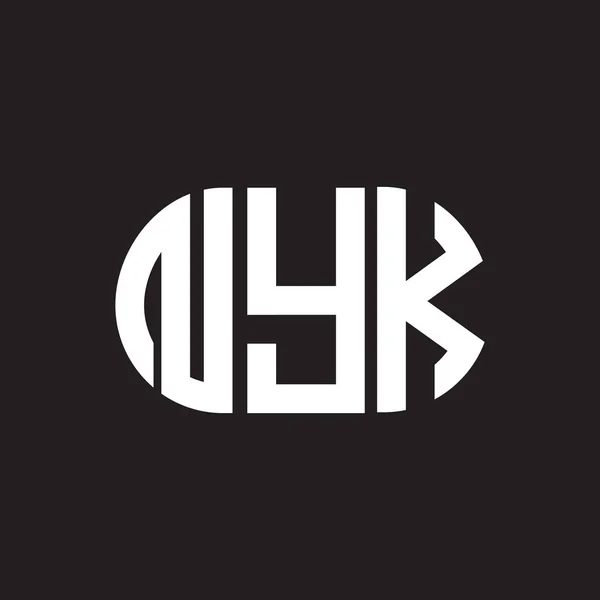 Дизайн Логотипа Nyk Чёрном Фоне Творческие Инициалы Nyk Буквенно Обозначают — стоковый вектор