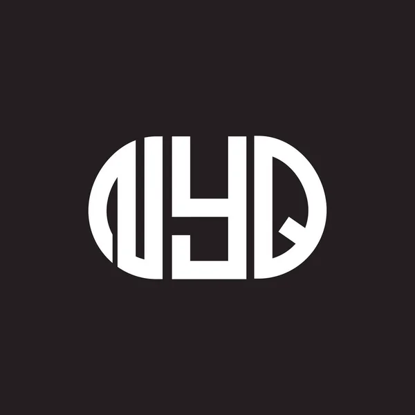Diseño Del Logotipo Letra Nyq Sobre Fondo Negro Nyq Iniciales — Vector de stock