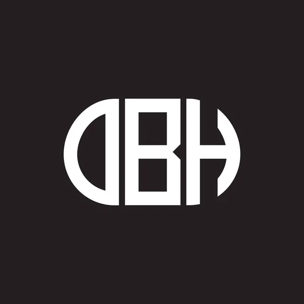 Σχεδιασμός Λογότυπου Γραμμάτων Obh Μαύρο Φόντο Δημιουργικά Αρχικά Obh Έννοια — Διανυσματικό Αρχείο