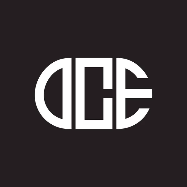 Oce Logo Ontwerp Zwarte Achtergrond Oce Creatieve Initialen Letter Logo — Stockvector