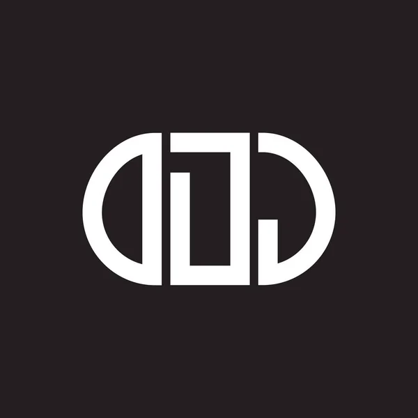 Odj在黑色背景上的字母标识设计 Odj创意的首字母首字母标识概念 Odj字母设计 — 图库矢量图片
