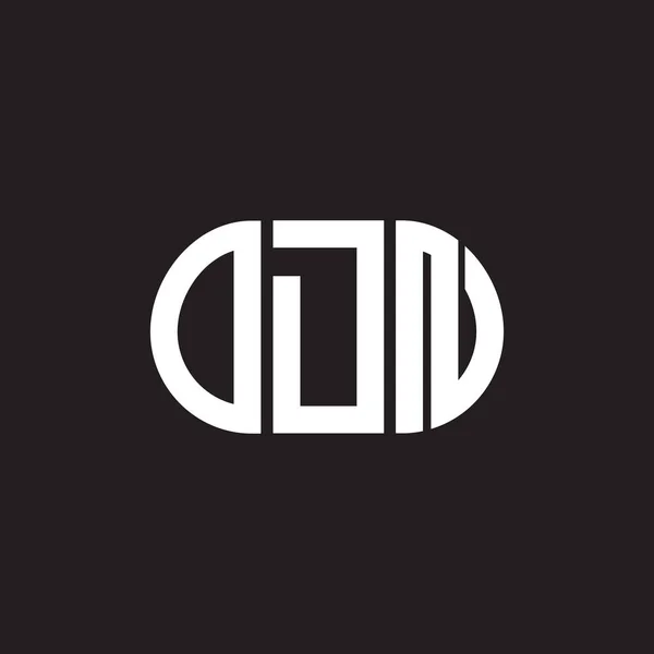 Design Logotipo Carta Odn Fundo Preto Odn Iniciais Criativas Conceito —  Vetores de Stock