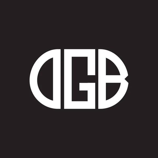 Ogb Letter Logo Design Auf Schwarzem Hintergrund Ogb Kreative Initialen — Stockvektor