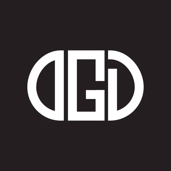 Ogd Brev Logotyp Design Svart Bakgrund Ogd Kreativa Initialer Brev — Stock vektor