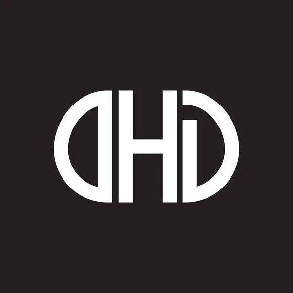 Diseño Del Logotipo Letra Ohd Sobre Fondo Negro Ohd Iniciales — Vector de stock