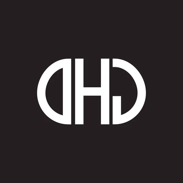 Σχεδιασμός Λογότυπου Γραμμάτων Ohj Μαύρο Φόντο Δημιουργικά Αρχικά Ohj Έννοια — Διανυσματικό Αρχείο