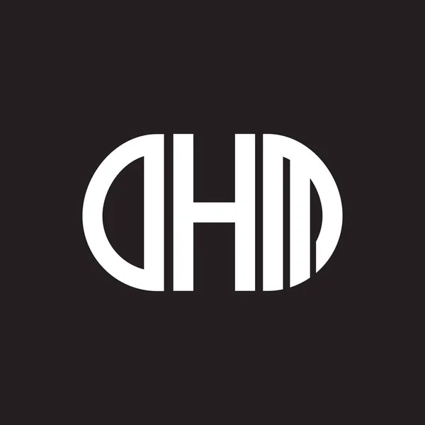 Σχεδιασμός Λογότυπου Γραμμάτων Oho Μαύρο Φόντο Δημιουργικά Αρχικά Oho Έννοια — Διανυσματικό Αρχείο