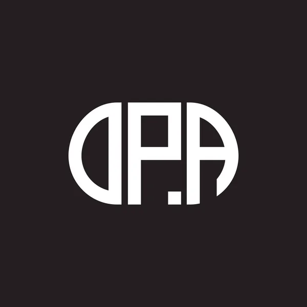 Opa Letter Logo Design Black Background Opa Creative Initials Letter — Stock Vector