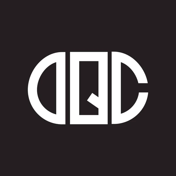 Desain Logo Surat Oqc Pada Latar Belakang Hitam Oqc Kreatif - Stok Vektor