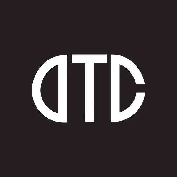 Logo Lettera Otc Sfondo Nero Concetto Logo Lettera Iniziali Creative — Vettoriale Stock