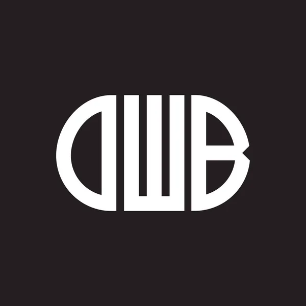 Printowb Logo Ontwerp Zwarte Achtergrond Owb Creatieve Initialen Letter Logo — Stockvector