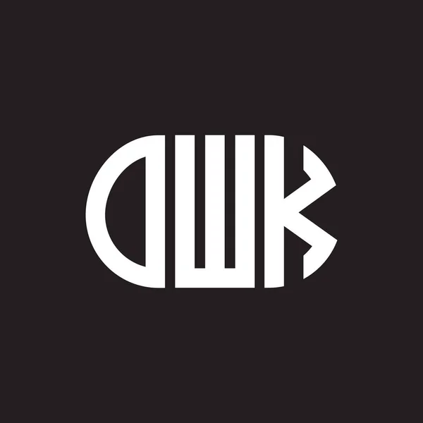 Σχεδιασμός Λογότυπου Γραμμάτων Owk Μαύρο Φόντο Δημιουργικά Αρχικά Owk Έννοια — Διανυσματικό Αρχείο