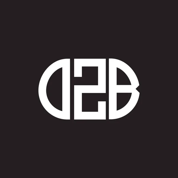 Diseño Del Logotipo Letra Ozb Sobre Fondo Negro Ozb Iniciales — Vector de stock