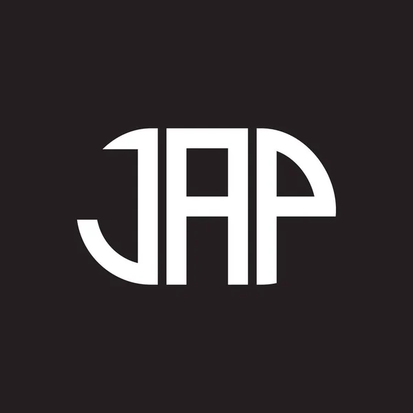 Jap字母标识设计为黑色背景 Jap创意的首字母首字母标识概念 Jap字母设计 — 图库矢量图片