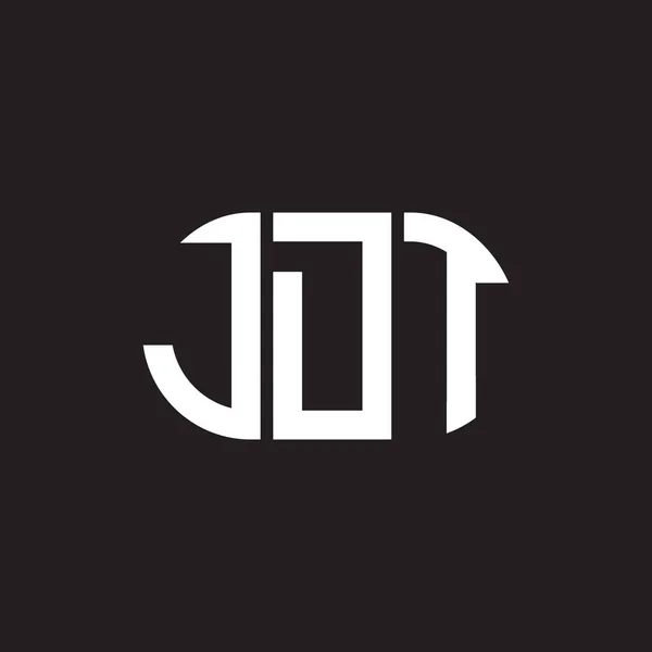 Diseño Del Logotipo Letra Jdt Sobre Fondo Negro Jdt Iniciales — Vector de stock