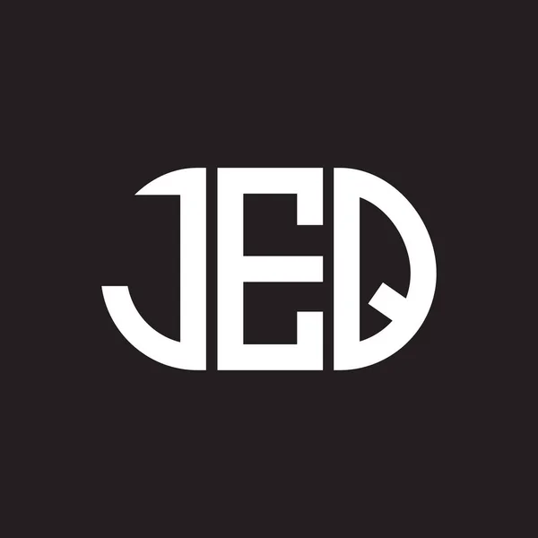 Σχεδιασμός Λογότυπου Γραμμάτων Jeq Μαύρο Φόντο Jeq Δημιουργικό Πρωτότυπο Γράμμα — Διανυσματικό Αρχείο