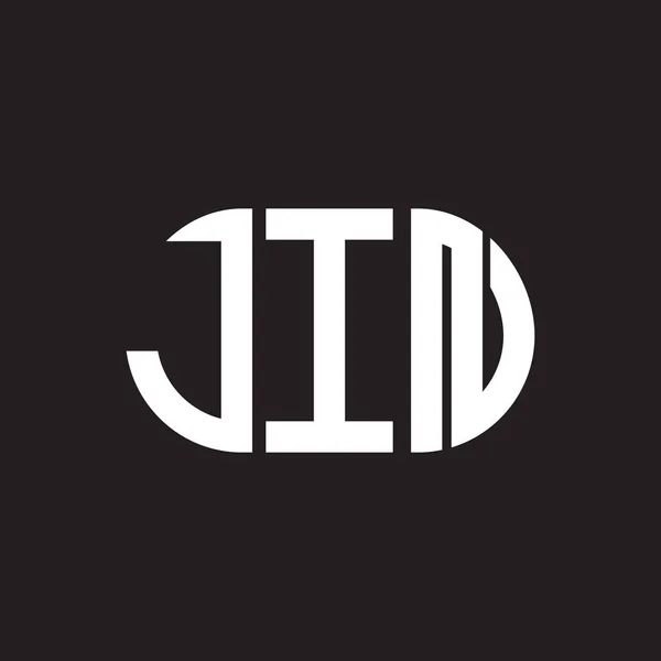 Diseño Del Logotipo Letra Jin Sobre Fondo Negro Jin Iniciales — Vector de stock