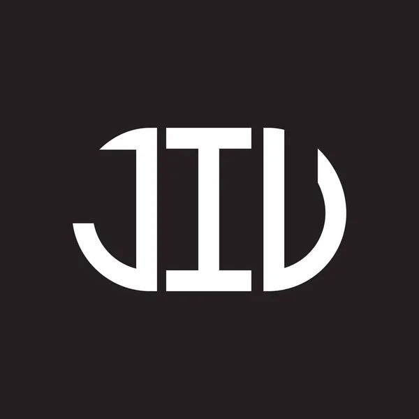 Projekt Logo Litery Jiu Czarnym Tle Jiu Twórcze Inicjały Koncepcja — Wektor stockowy