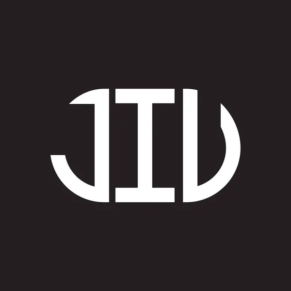 Diseño Del Logotipo Letra Jiv Sobre Fondo Negro Jiv Iniciales — Vector de stock