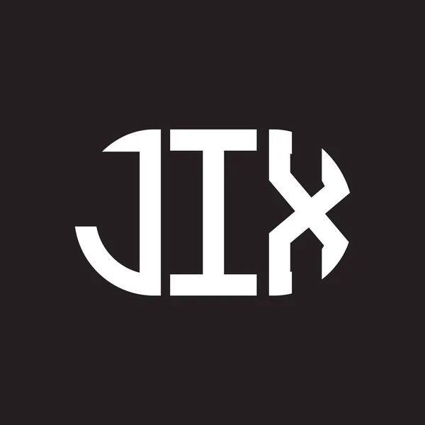Diseño Del Logotipo Letra Jix Sobre Fondo Negro Jix Iniciales — Vector de stock