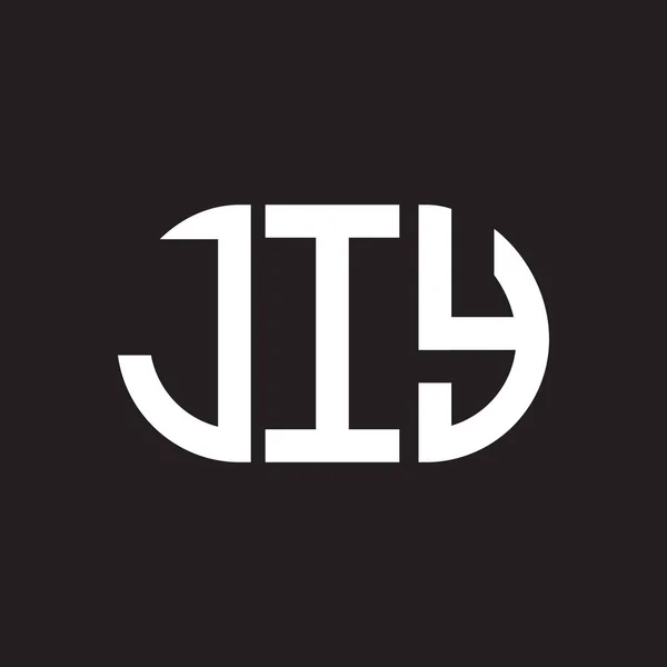 Diseño Del Logotipo Letra Jiy Sobre Fondo Negro Jiy Iniciales — Vector de stock