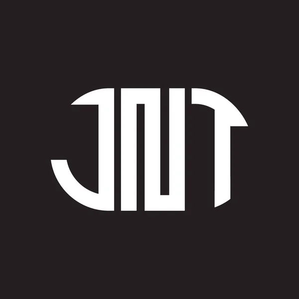 Дизайн Логотипа Jnt Чёрном Фоне Концепция Логотипа Инициалами Jnt Дизайн — стоковый вектор