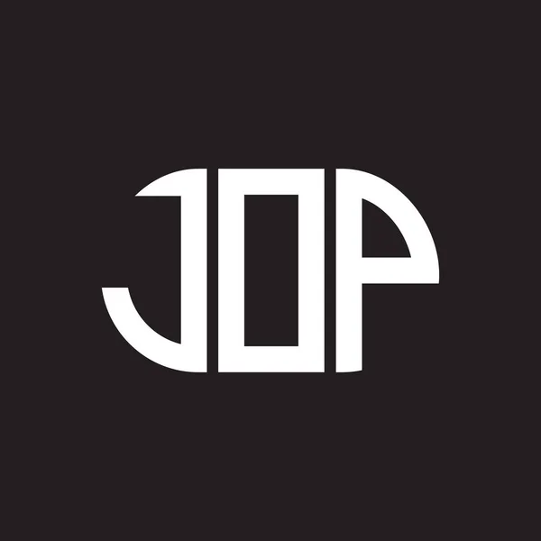 Jop字母标识设计为黑色背景 Jop创意的首字母首字母标识概念 Jop字母设计 — 图库矢量图片