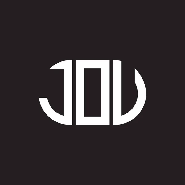 Дизайн Логотипу Літери Jou Чорному Тлі Творчі Ініціали Оун Концепція — стоковий вектор