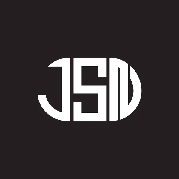 Diseño Del Logotipo Letra Jsn Sobre Fondo Negro Jsn Iniciales — Archivo Imágenes Vectoriales