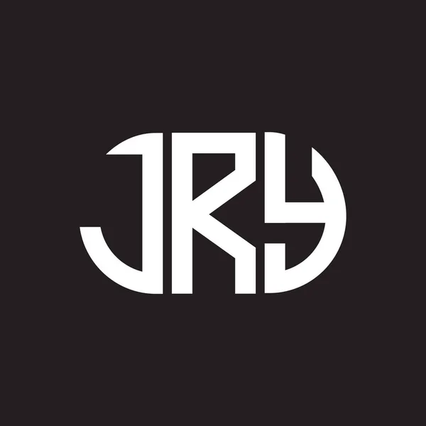 Diseño Del Logotipo Letra Jry Sobre Fondo Negro Jry Iniciales — Vector de stock