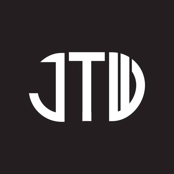 Diseño Del Logotipo Letra Jtw Sobre Fondo Negro Jtw Iniciales — Vector de stock