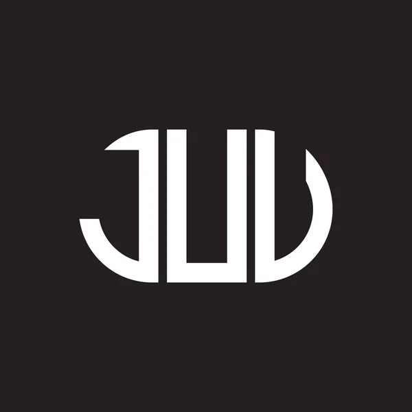 Juu Brev Logotyp Design Svart Bakgrund Juu Kreativa Initialer Brev — Stock vektor