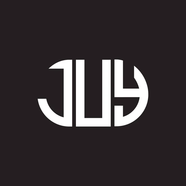 Diseño Del Logotipo Letra Juy Sobre Fondo Negro Juy Iniciales — Archivo Imágenes Vectoriales