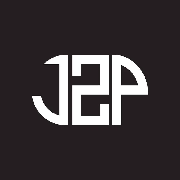 Jzpの文字のロゴのデザイン黒を背景に Jzpクリエイティブイニシャルレターロゴコンセプト Jzpレターデザイン — ストックベクタ