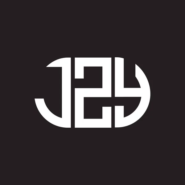 Diseño Del Logotipo Letra Jzy Sobre Fondo Negro Jzy Iniciales — Vector de stock