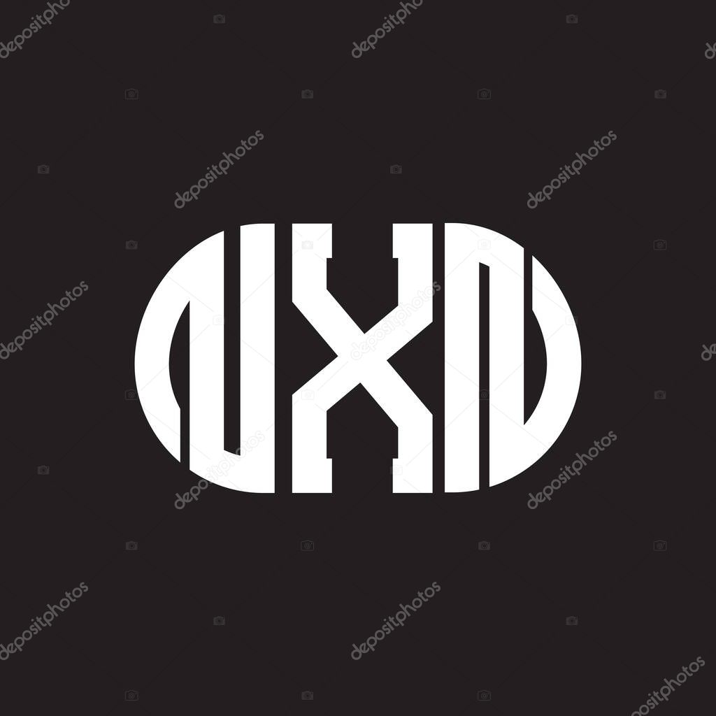 Diseño del logotipo de la letra NXN sobre fondo negro. NXN iniciales