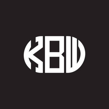 Siyah arkaplanda KBW harf logosu tasarımı. KBW yaratıcı harflerin baş harfleri logo kavramı. KBW harf tasarımı.