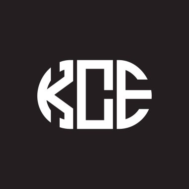 Siyah arka planda KCE harf logosu tasarımı. KCE yaratıcı harflerin baş harfleri logo konsepti. KCE harf tasarımı.