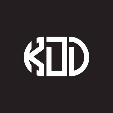 Siyah arkaplanda KDD harfi logo tasarımı. KDD yaratıcı harflerin baş harfleri logo kavramı. KDD harf tasarımı.