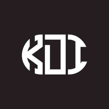 Siyah arkaplanda KDI harf logosu tasarımı. KDI yaratıcı harflerin baş harfleri logo kavramı. KDI harf tasarımı.
