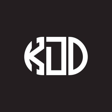 Siyah arkaplanda KDO harfi logo tasarımı. KDO yaratıcı harflerin baş harfleri logo konsepti. KDO harf tasarımı.