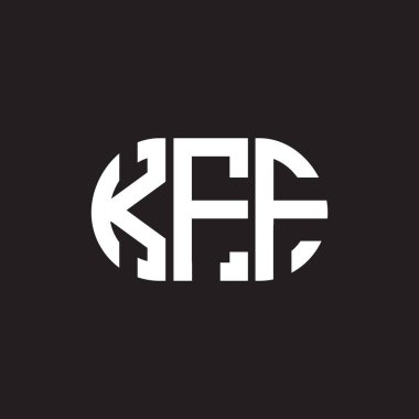 Siyah arkaplanda KFF harf logosu tasarımı. KFF yaratıcı harflerin baş harfleri logo kavramı. KFF harf tasarımı.