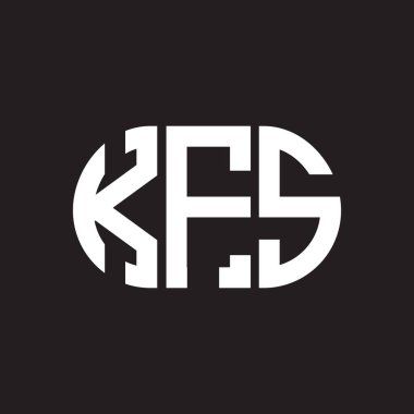 Siyah arkaplanda KFS harf logosu tasarımı. KFS yaratıcı harflerin baş harfleri logo konsepti. KFS harf tasarımı.