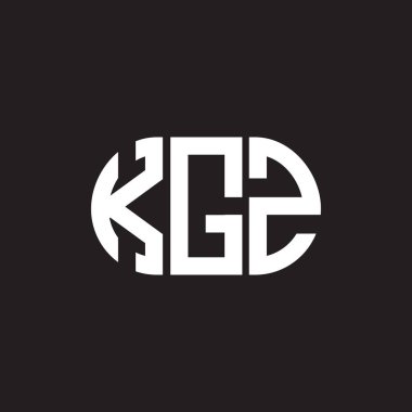 Siyah arkaplanda KGZ harf logosu tasarımı. KGZ yaratıcı harflerin baş harfleri logo kavramı. KGZ harf tasarımı.